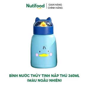 Bình nước thủy tinh nắp thú