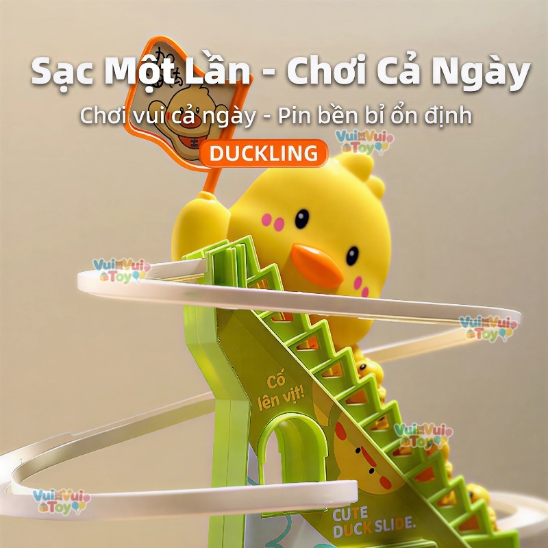 🐤Đồ chơi tập ngẩng đầu cho bé – Vịt vàng leo cầu thang, đồ chơi giáo dục sớm, trợ thủ đắc lực cho mẹ