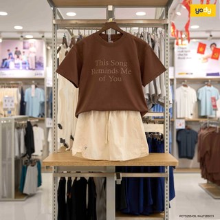 Quần đùi shoprt thể thao nữ YODYchất gió nhăn, dáng suông trẻ trung thoải mái WAJT26S013