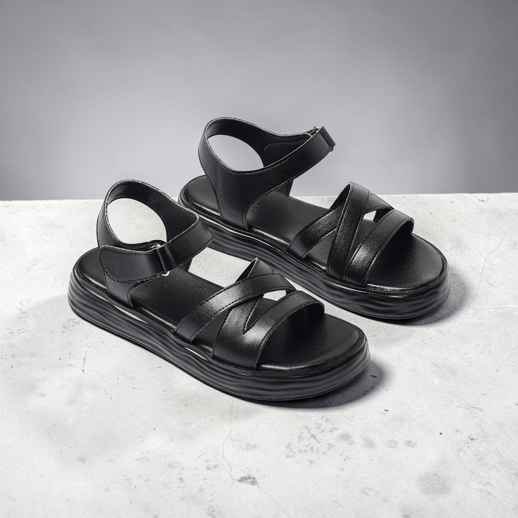 Giày Sandal Nữ Đế Bánh Mì 3cm Quai Dán Siêu Nhẹ Thời Trang Pixie H454