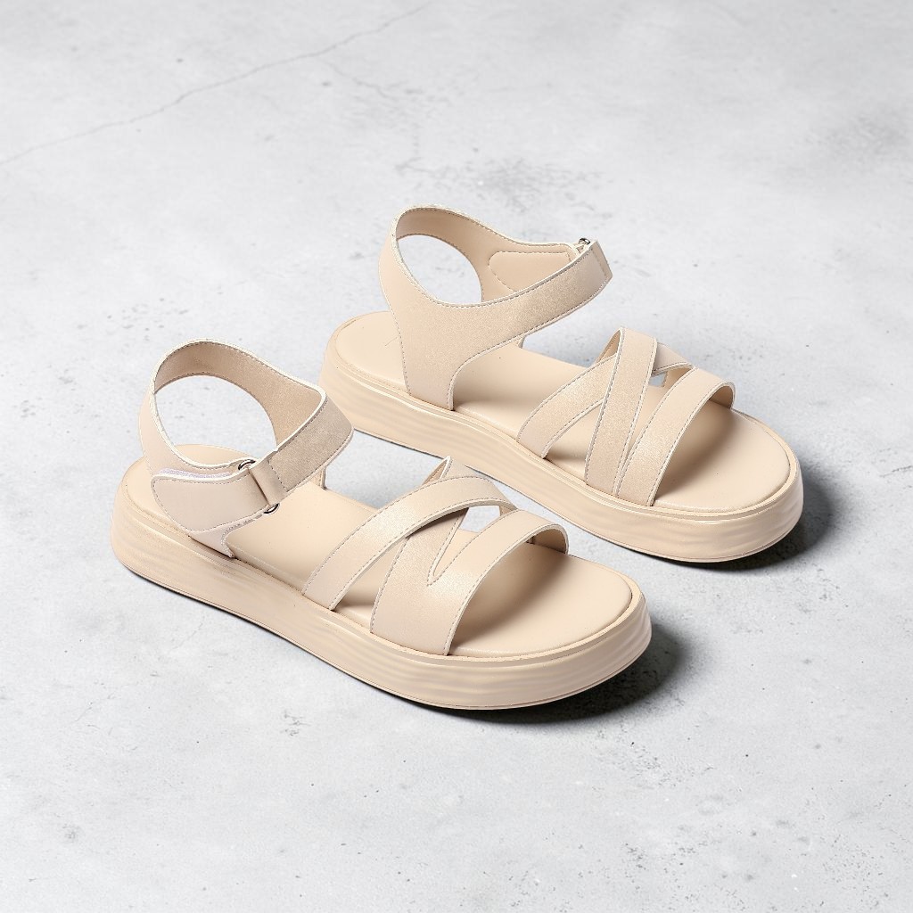 Giày Sandal Nữ Đế Bánh Mì 3cm Quai Dán Siêu Nhẹ Thời Trang Pixie H454