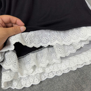 Quần Đùi Nữ Dễ Thương Cạp Cao Lưng Chun Quần Ống Rộng Phối Ren Hoa Vải Thun Co Giãn CÓ BIGSIZE Q508