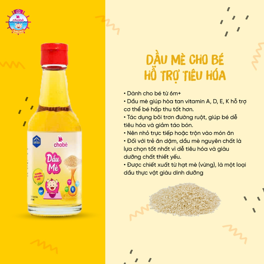 Dầu ăn dặm cho bé ÉP NGUỘI NGUYÊN CHẤT Lê Gia - dinh dưỡng từ hạt tự nhiên chai thủy tinh 60ml