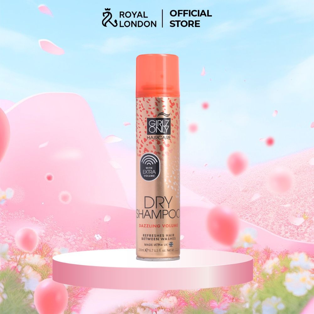 Dầu Gội Khô Dry Shampoo Girlz Only Dazzling Volume 200ml, phồng tóc gấp đôi mùi hương kẹo ngọt