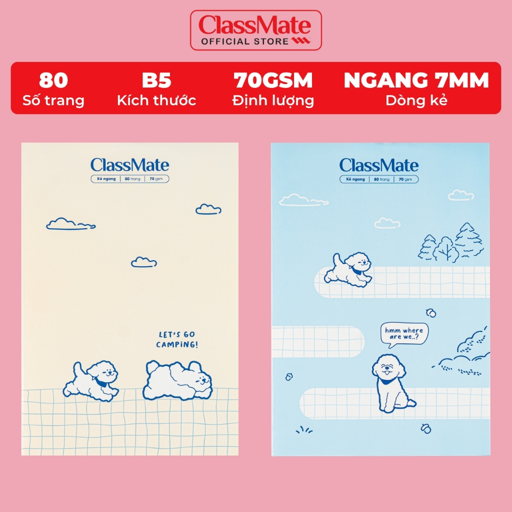 Vở Kẻ Ngang B5 Classmate 80 Trang, 70gsm Tập Sinh Viên, Vở Viết Bài, Ghi Chép Cho Học Sinh Sinh Viên NB5-08-0347