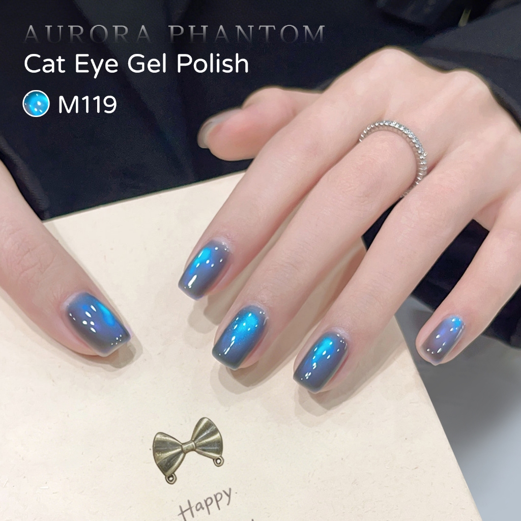 XEIJAYI 10ml - Sơn móng tay dạng gel màu xanh da trời nhạt ánh mắt mèo, thích hợp cho mùa xuân và mùa hè.