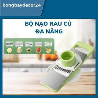 [bongbaydecor24] Nạo Rau Củ, Bộ Nạo Rau Củ Quả Đa Năng Tích Hợp 5 Lưỡi Nạo Kèm Bảo Vệ Tay Cầm
