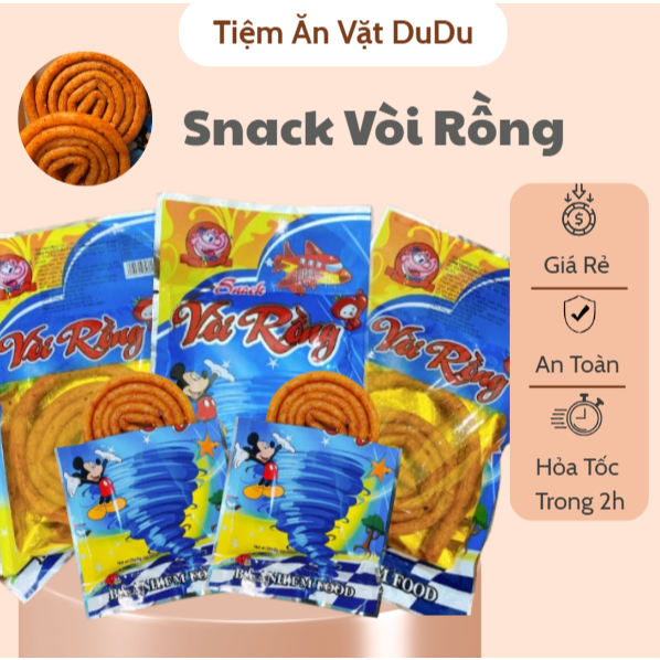 Snack Vòi Rồng BA Anh Em Food, Que Tăm Cay Tuổi Thơ, Bim Bim Vòi Rồng Thơm Cay Hấp Dẫn - Đồ Ăn Vặt