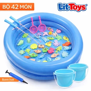 Đồ Chơi Câu Cá Nam Châm Cho Bé ToysLit – Combo 42 Món Kèm Cần Câu, Cá Nhiều Màu