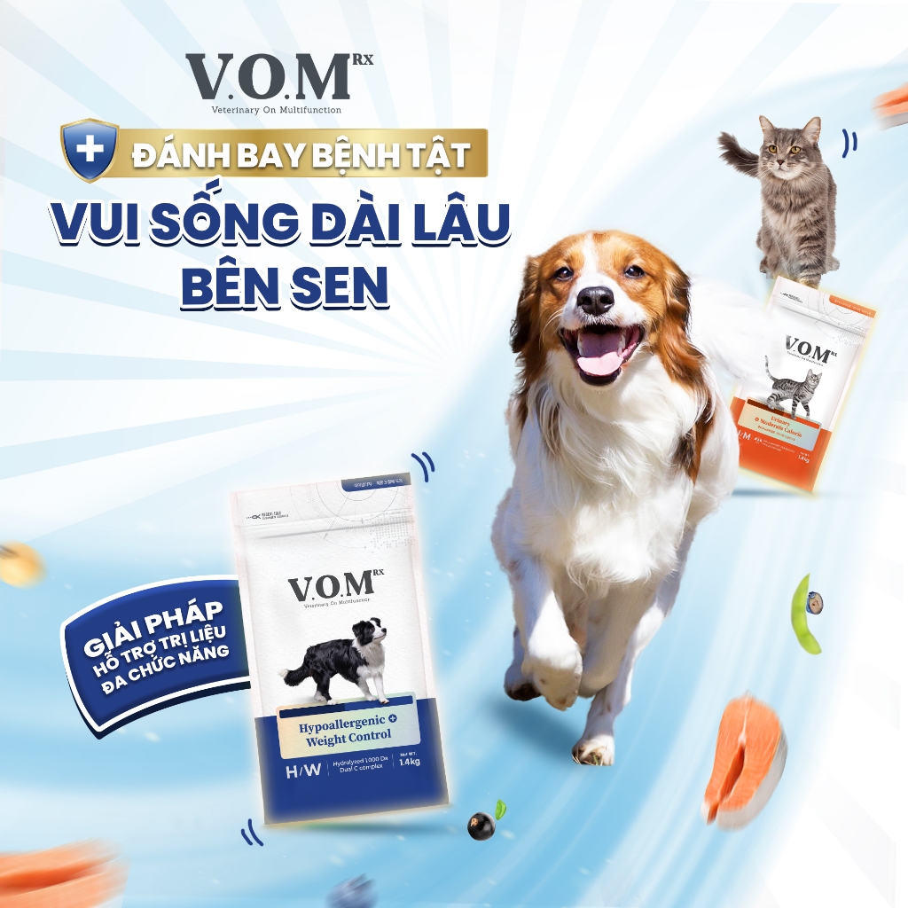 [1.4KG] V.O.M - Thức ăn hạt cho chó hỗ trợ trị liệu đa chức năng nhập khẩu Hàn Quốc VOM