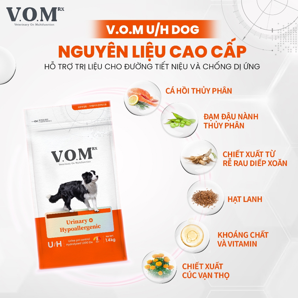 [1.4KG] V.O.M - Thức ăn hạt cho chó hỗ trợ trị liệu đa chức năng nhập khẩu Hàn Quốc VOM