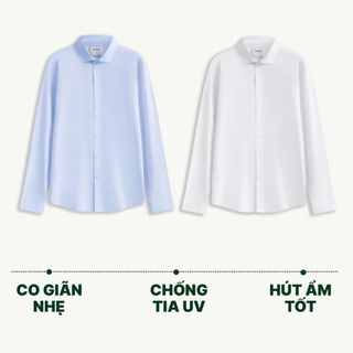 Áo Sơ Mi Tay Dài Nam Trơn Vải Bamboo Cao Cấp Form Fitted - Routine 10F24SHL070