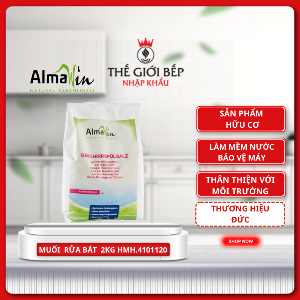 Muối Rửa Bát Almawin Hữu Cơ 2kg HMH.4101120  - Chống Đóng Cặn Vôi & Bảo Vệ Máy