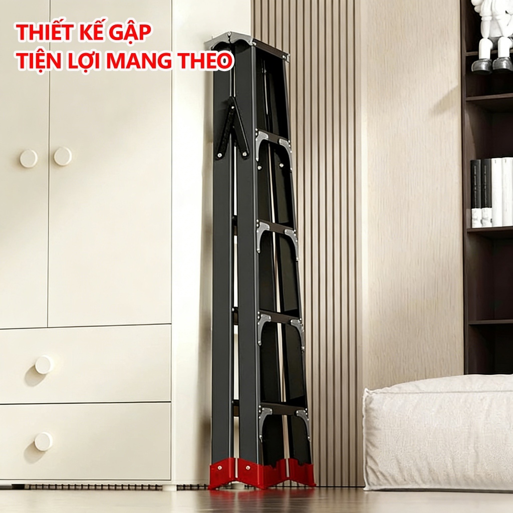 thang chữ a gấp gọn không cần lắp đặt Chất liệu thép carbon1.2M-2.1M chống trượt chịu lực cao thang công trình bền bỉ