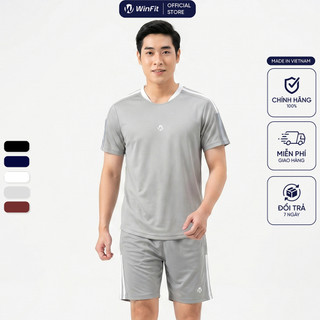 Bộ Quần Áo Thể Thao Nam WINFIT Cổ Tròn Form Dáng Basic, Chất Vải ComfortLite Thể Thao Năng Động, Thoải Mái Cả Ngày WBN00