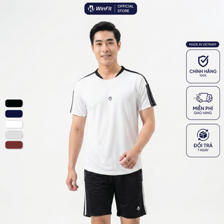 Bộ Quần Áo Thể Thao Nam WINFIT Cổ Tròn Form Dáng Basic, Chất Vải ComfortLite Thể Thao Năng Động, Thoải Mái Cả Ngày WBN00