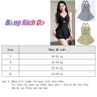 Đồ bơi một mảnh nữ mới cổ dây, thắt nút, chân váy xếp nếp bikini đồ đi biển set đồ biển nữ đồ bơi nữ