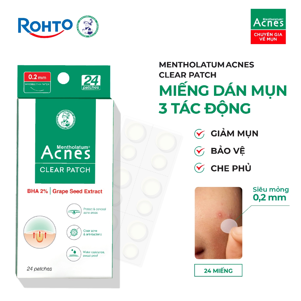 Miếng Dán Mụn Acnes Giúp Giảm Mụn Sưng Viêm 24 Miếng