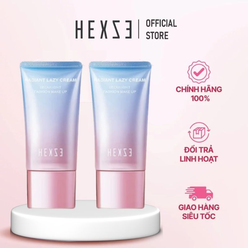 COMBO 2 tuýp kem Lazy nâng tone sáng da HEXZE 50ml + 50ml