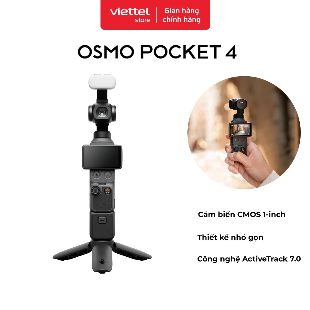 DJI Osmo Pocket 4 Chính hãng | Gimbal Tích Hợp Camera | Chất Lượng Cao | Bộ Nhớ Trong 107GB