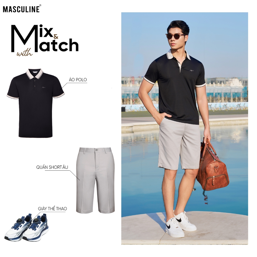 Quần short âu cao cấp MASCULINE MSA25.1 - Quần đùi nam thoáng mát co giãn nhẹ dáng regular fit