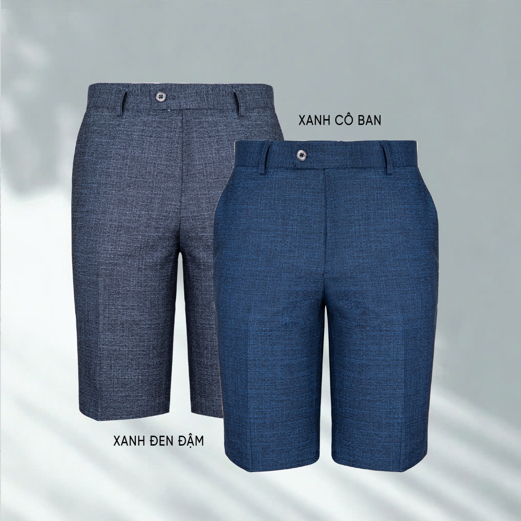 Quần short âu nam MASCULINE MSA25.6 - Quần vải ngố chất liệu cotton cao cấp dáng suông nhẹ