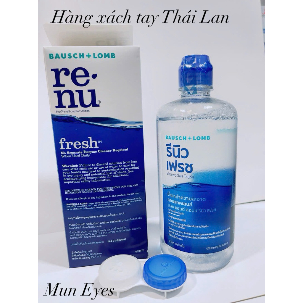 Nước ngâm Lens kính áp tròng Renu 350ml Muneyes