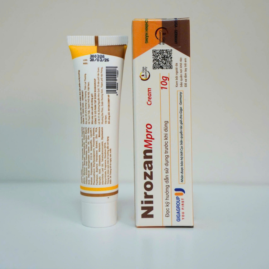 Nirozan cream bôi nấm ngoài da, lang ben tuýp 10g GIGA GERMANY | BigBuy360 - bigbuy360.vn