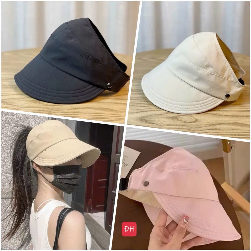 Mũ Chống Nắng Rỗng Đỉnh Nữ Cao Cấp, Nón Lưỡi Trai Che Nắng UV, Mũ Đi Biển Đi Xe Máy