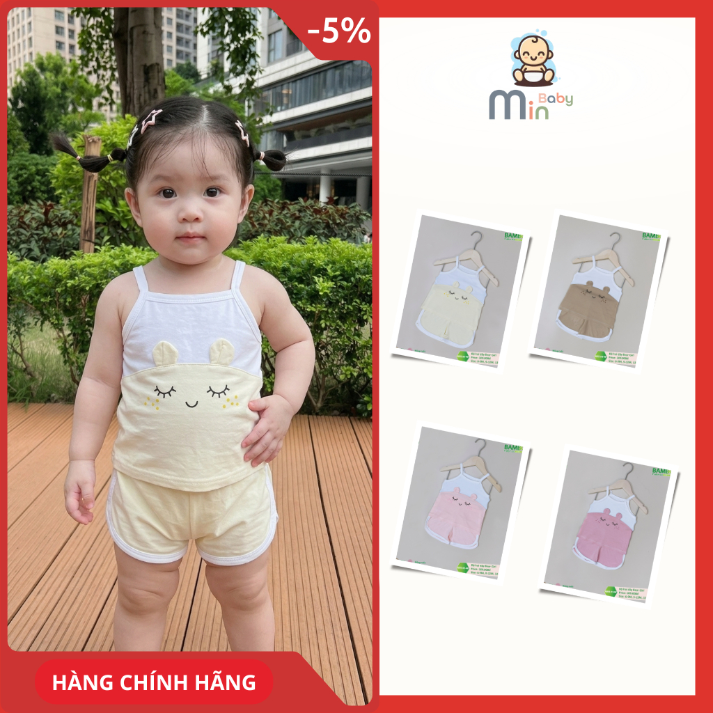 Bộ 2 Dây Cho Bé Gái Anminaza Vải Sợi Tre Mềm Mịn Co Dãn Và Thoáng Mát - Hàng Chính Hãng AMI0148G