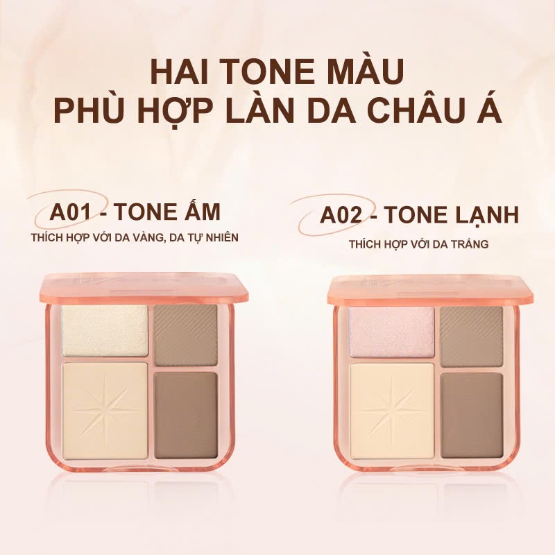 Bảng tạo khối bắt sáng 3D HEXZE 10g, định hình khuôn mặt sắc nét, dạng dỡ, tự nhiên