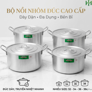 Nồi nhôm đúc loại dày, hàng tại xưởng nhiều size 32-34-36-38cm