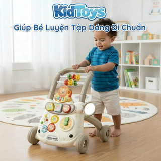 Xe tập đi đa năng 5in1 KidToys – xe đẩy tập đi có nhạc kèm bàn đồ chơi cho bé