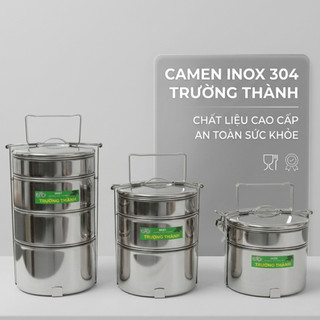 Camen Cặp lồng inox 304 Trường thành size lớn 14cm hộp thực phẩm luôn thơm ngon an toàn sức khỏe - Phương Trang