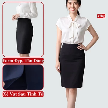 Chân Váy Công Sở Bút Chì Dáng Dài Madela Dáng Ôm Vải Umi Hàn Cạp Cao, Váy Bút Chì Dáng Dài Công Sở Nữ Cạp Cao Ôm Eo.