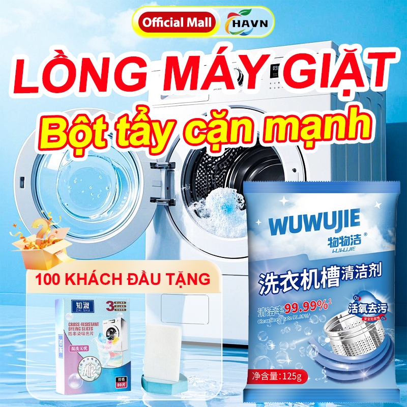 Bột tẩy lồng máy giặt, túi bột tẩy lồng vệ,  Làm sạch máy giặt khử khuẩn, làm sạch khử mùi hôi, nấm mốc