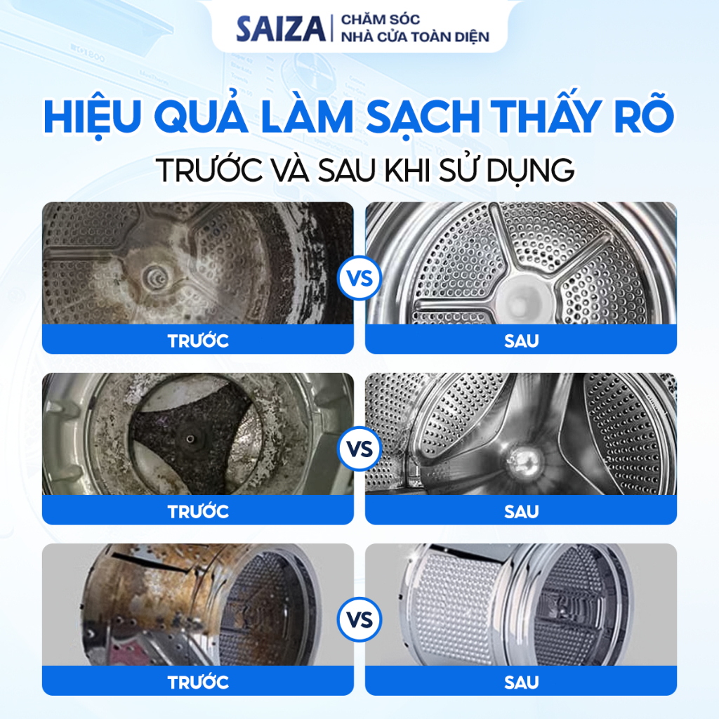 Bột tẩy lồng máy giặt, túi bột tẩy lồng vệ,  Làm sạch máy giặt khử khuẩn, làm sạch khử mùi hôi, nấm mốc