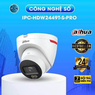 Camera IP 4MP DAHUA DH-IPC-HDW2449T-S-PRO,Tích hợp mic,Tầm xa LED trắng thu hình có màu 30m