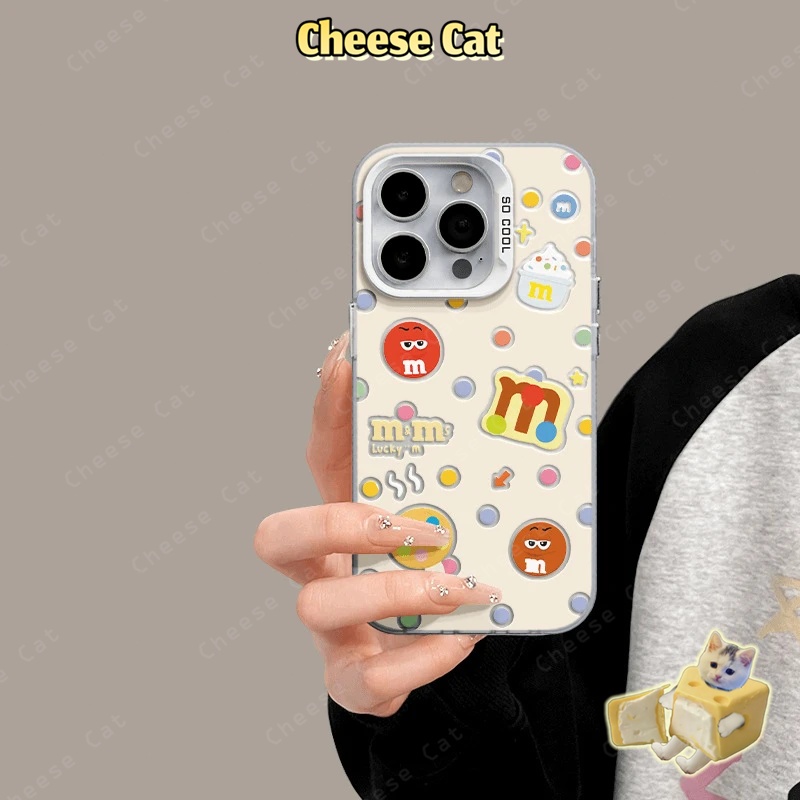 M M Ốp điện thoại cứng hình hạt đậu sô cô la nhiều màu sắc cho iPhone 13 14 12 11 15 16 17 Pro Max 16E 7Plus
