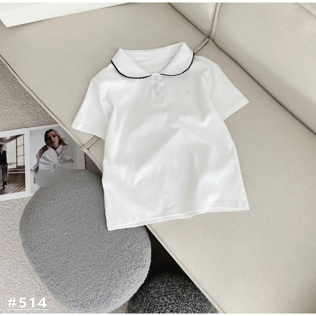 [𝑯𝒂 𝑨𝒏𝒉] Áo Polo Cộc Cổ Sen Nơ QCL1