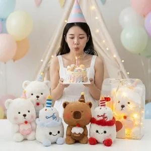 Gấu Bông Sinh Nhật Mini Lena,Capybara,Bánh Kem Quà Tặng Sinh Nhật Đáng Yêu Cho Bé,Người Yêu