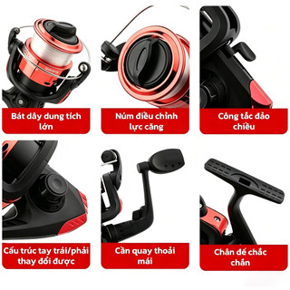 OOKAS  Cần câu cá thu hút Carbon đa năngCombo ho máy ngang và máy đứng-Câu Cá Hiệu Quả