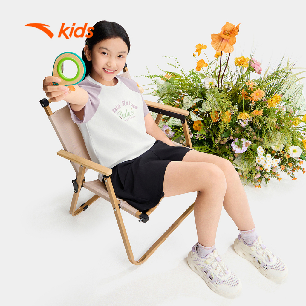 Anta Kids Áo Thun Bé Gái Thời Trang Thể Thao Mềm Mịn Mát Lạnh 3626B6109