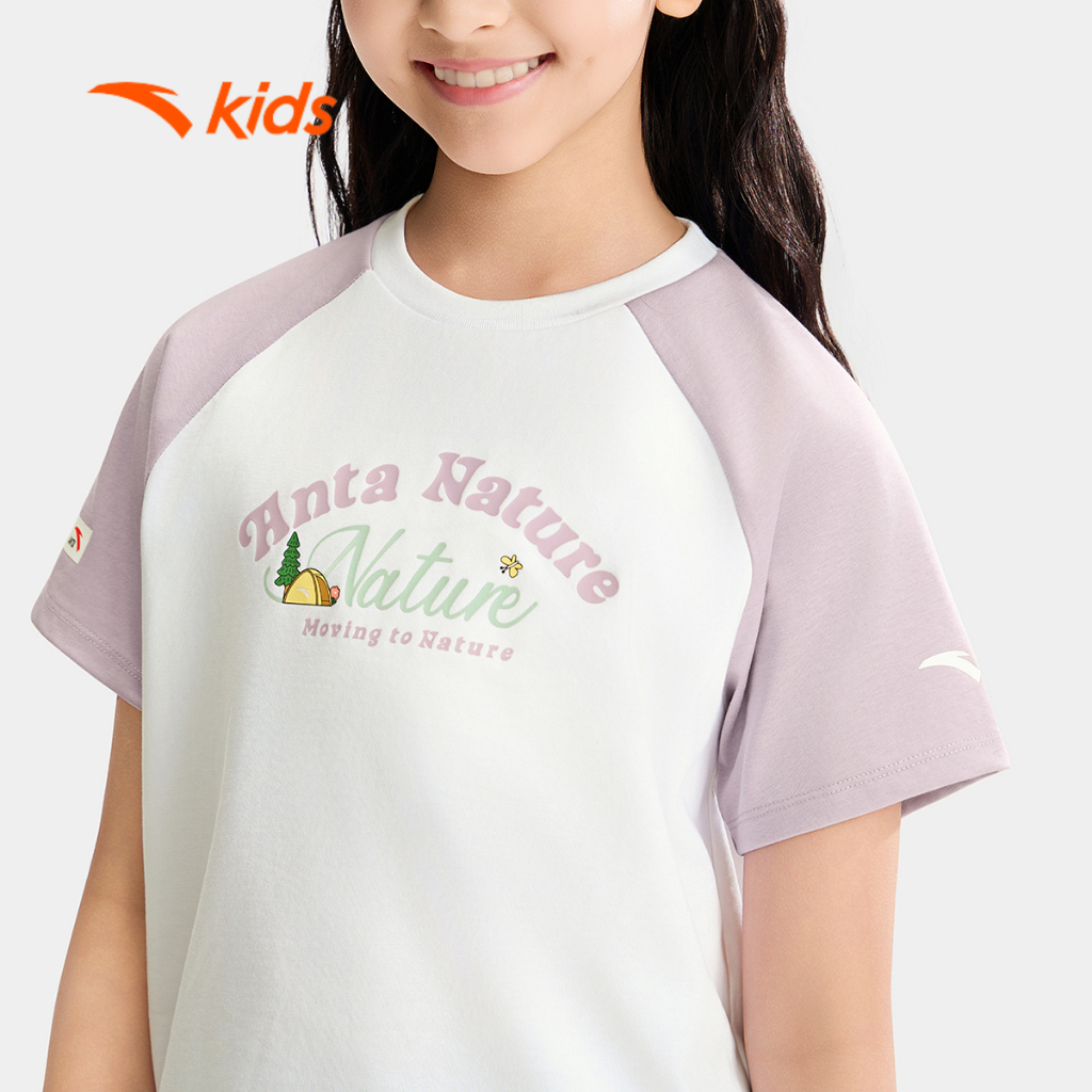 Anta Kids Áo Thun Bé Gái Thời Trang Thể Thao Mềm Mịn Mát Lạnh 3626B6109