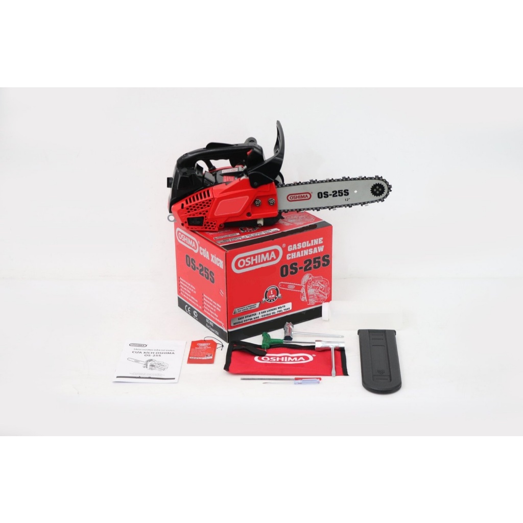 Cưa xích Oshima OS-25S - Công suất 0.9 KW - Động cơ 2 Thì 25cc - Bảo Hành Chính Hãng 12 Tháng