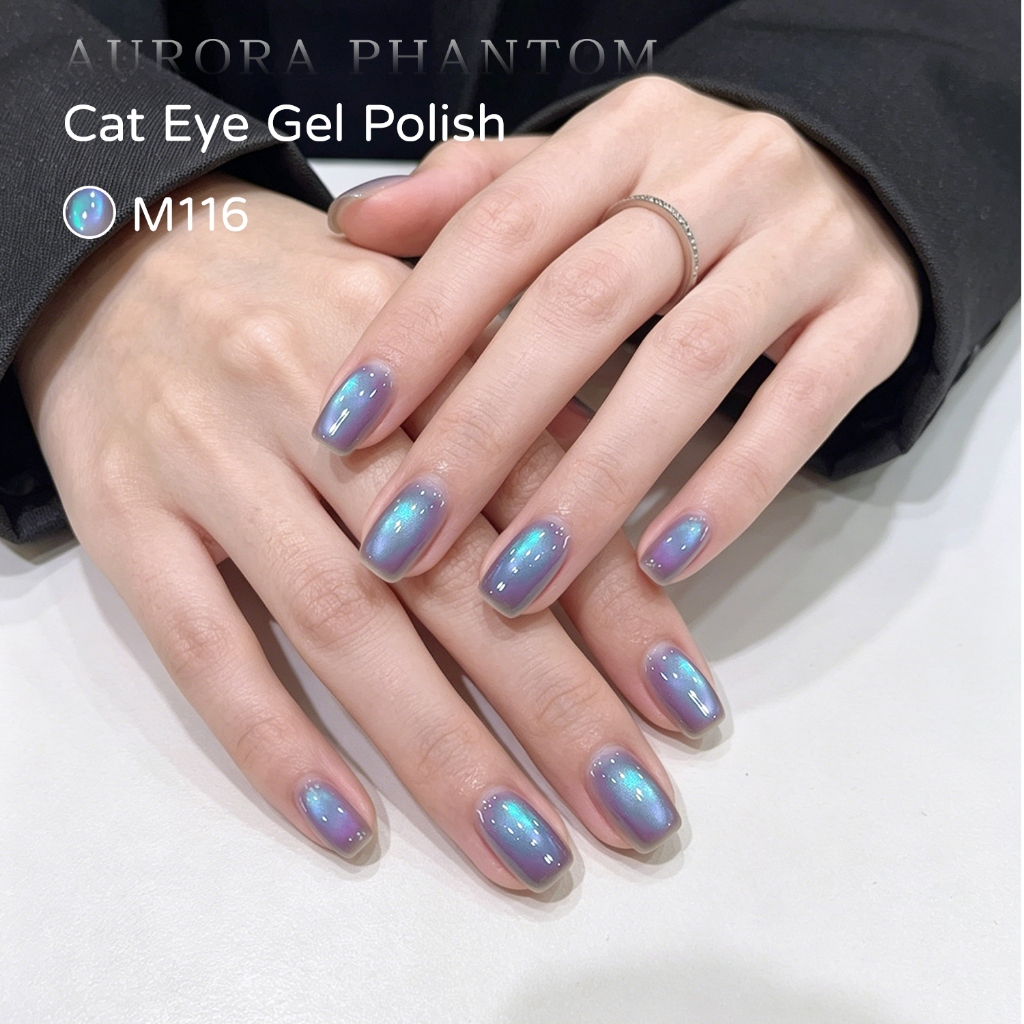 XEIJAYI 10ml - Sơn móng tay dạng gel mắt mèo Aurora Blue-Tím siêu sáng với màu sắc bền lâu, phù hợp với mọi tông da