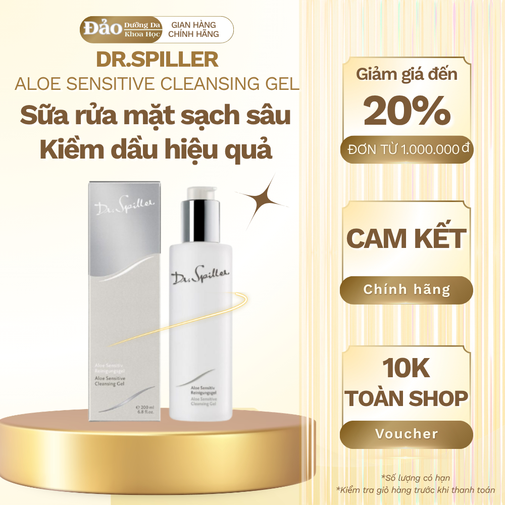 Sa ra mt DR. SPILLER ALOE SENSITIVE CLEANSING GEL 200ml du nh cho da  du da nhy cm | Shopee Vit Nam