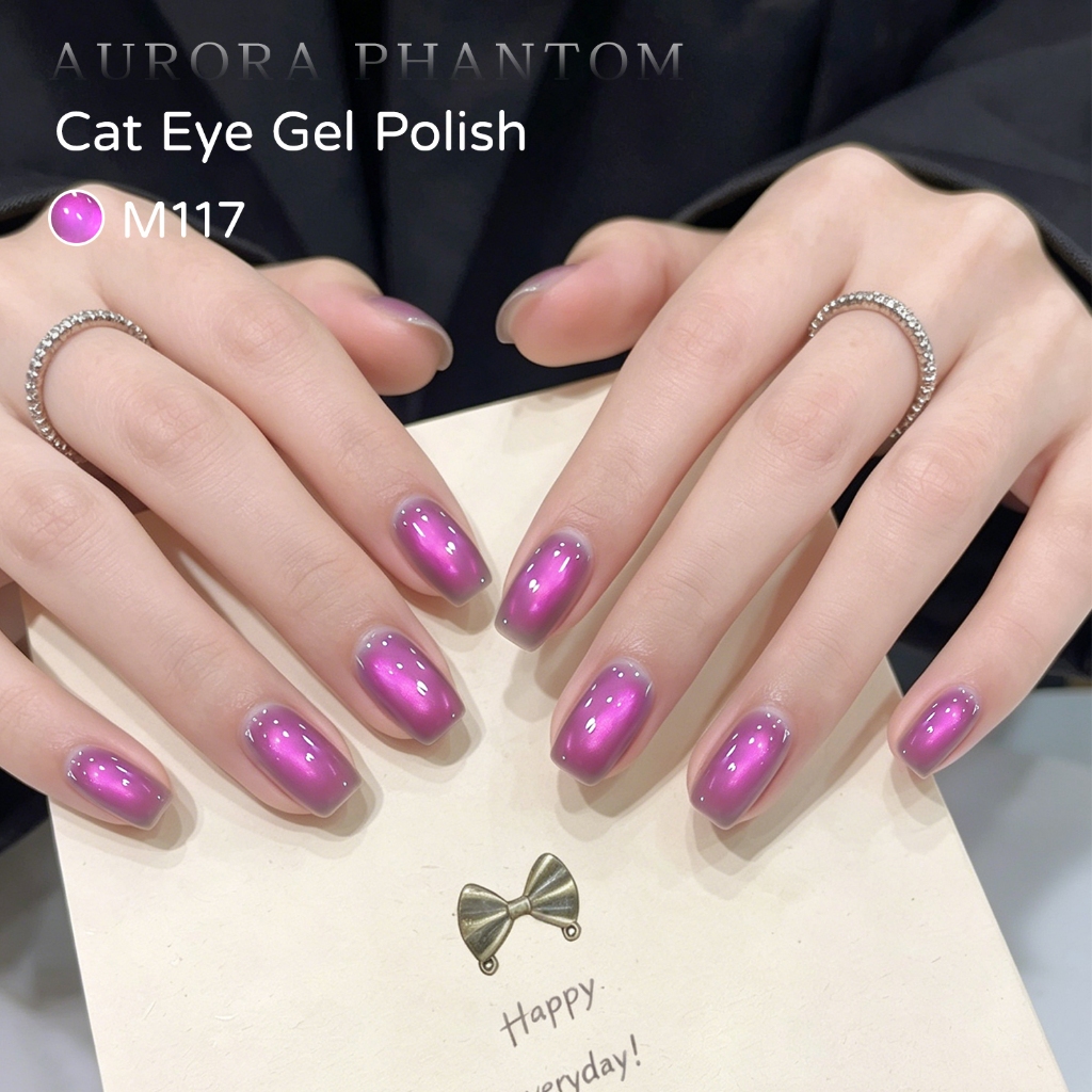 XEIJAYI 10ml — Sơn Gel Móng Hiệu Ứng Mắt Mèo Màu Hồng Tím Siêu Lấp Lánh, Phù Hợp Với Mọi Tông Da