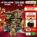 Bộ Nồi Inox 304, Nồi Đức 6 Món 5 Đáy Siêu Dày Siêu Bền Cho Gia Đình - Bộ nồi không kén bếp — ảnh 1