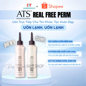 Thuốc Uốn Lạnh, Uốn Tóc Không Nhiệt ATS Real Free Perm 150ml – Uốn Trực Tiếp Tóc Khỏe, Tạo Xoăn Đẹp.